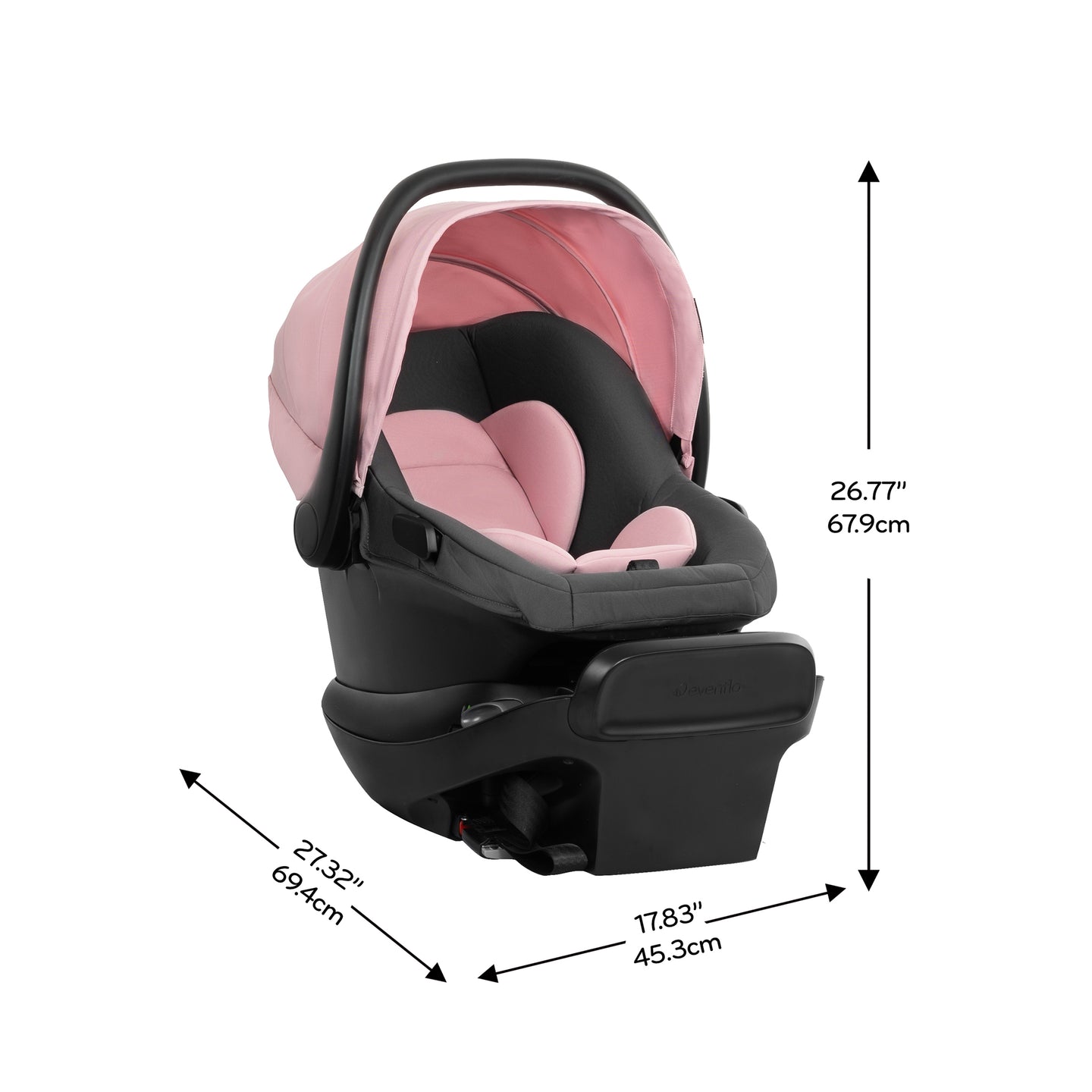 Evenflo - Shyft Intuiti Travel System with Revolve180 LiteMax NXT Rotational Infant Car Seat - Amaranth Pink